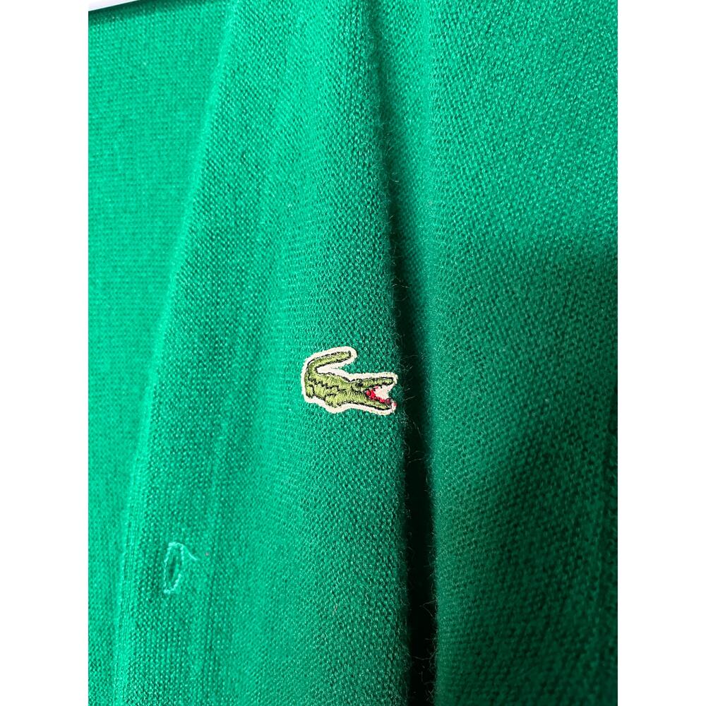 Lacoste Men's Green Cotton V-Neck Cardigan - Picture 4 of 11